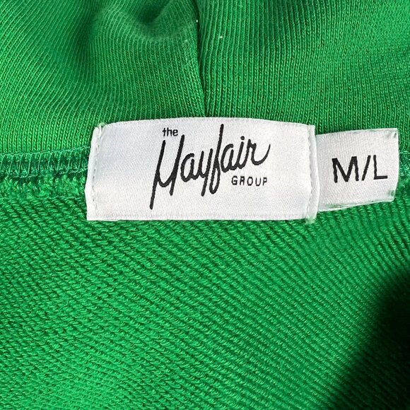 Mayfair Green Heavyweight Empathy Always Zip Front Hoodie Size M/L - Picture 2 of 9
